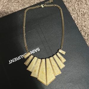 Gold speckled and cream colored chunky Statement necklace